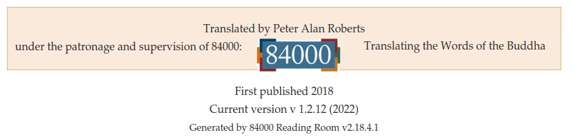 Translated by Peter Alan Roberts
under the patronage and supervision of 84000